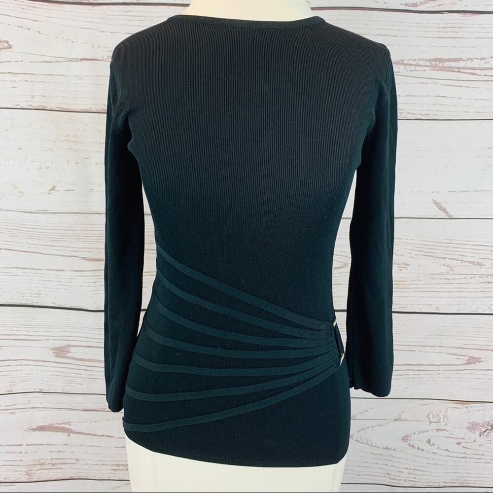 Ziani Couture black sweater with rhinestone accent